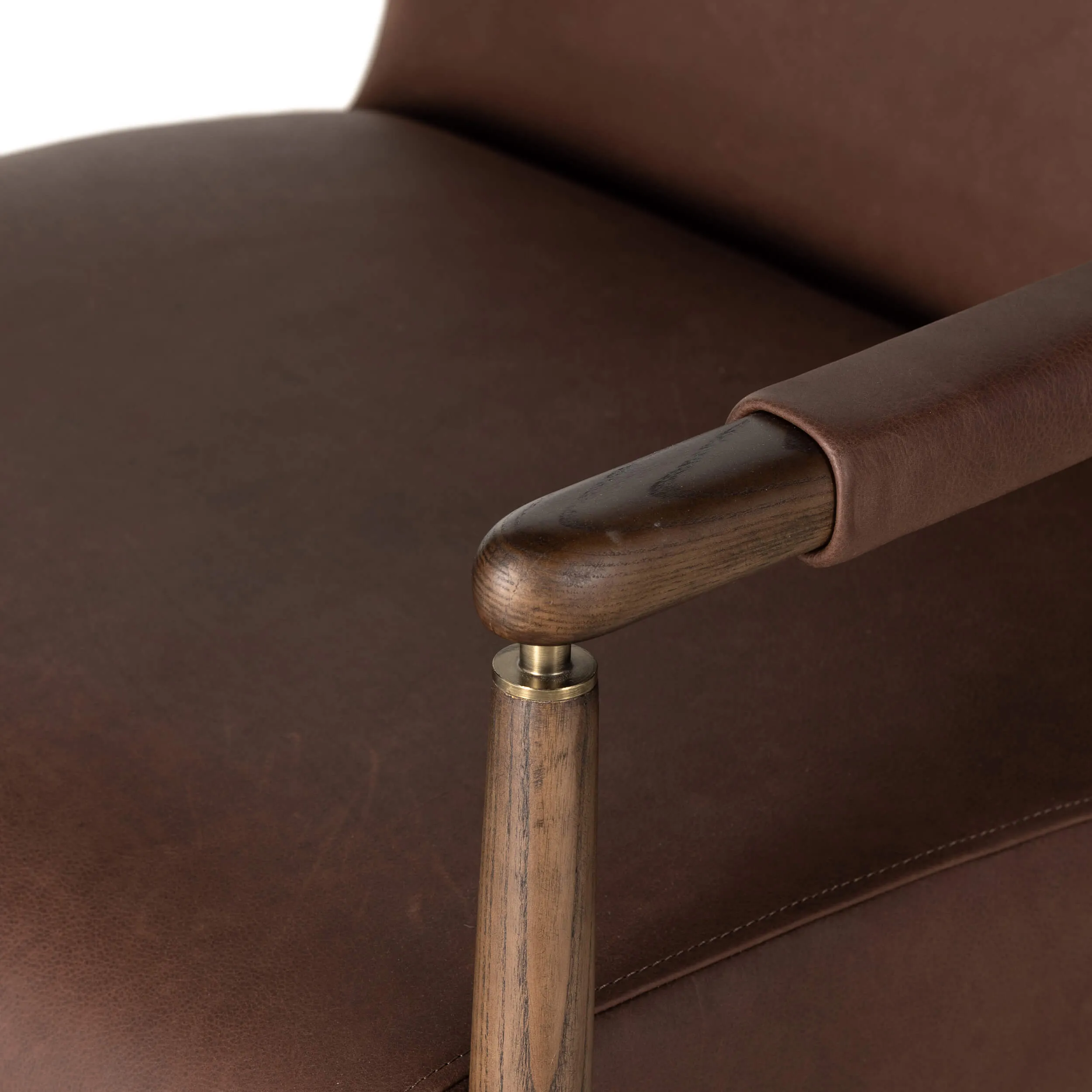 Markia Leather Chair, Brickhouse Dark Brown