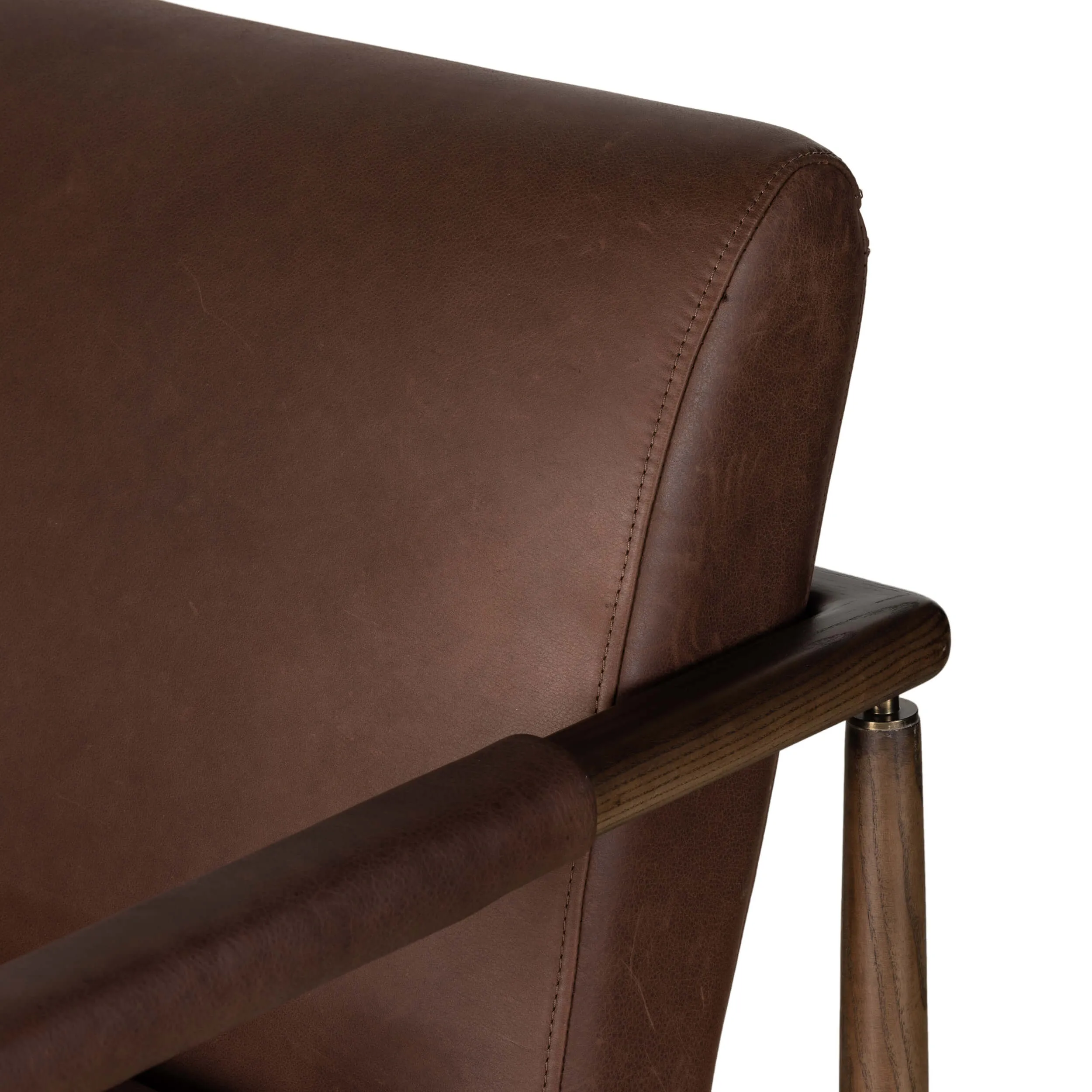 Markia Leather Chair, Brickhouse Dark Brown