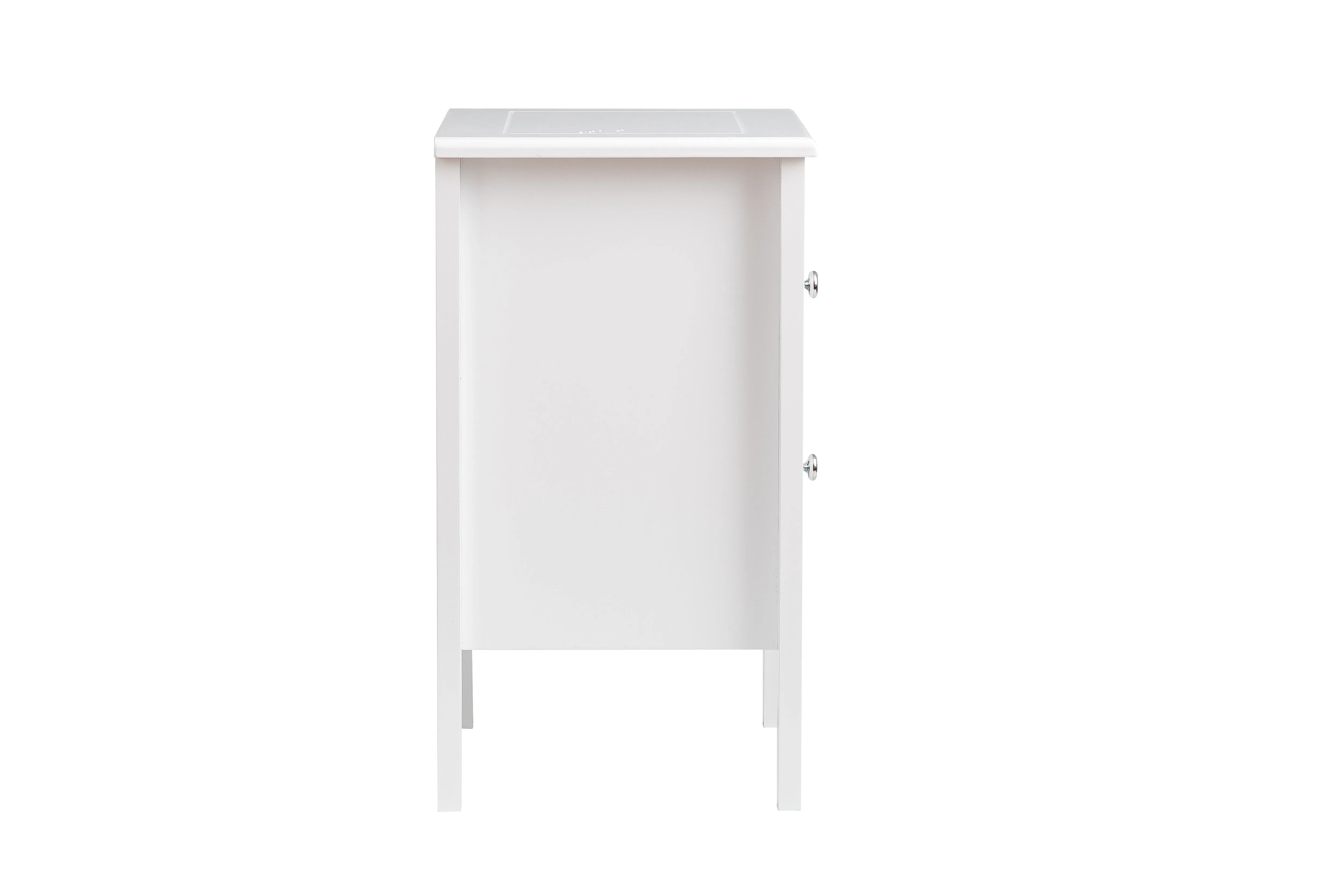 Melia Bedside Table, Nightstand, Lamp Desk for Bedroom (White, 2 Drawer)