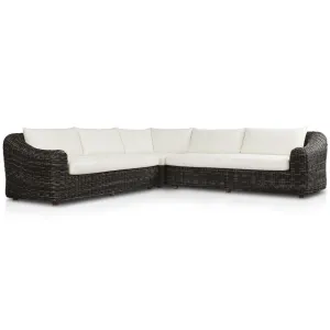 Messina Outdoor 3-Piece Sectional, Charcoal