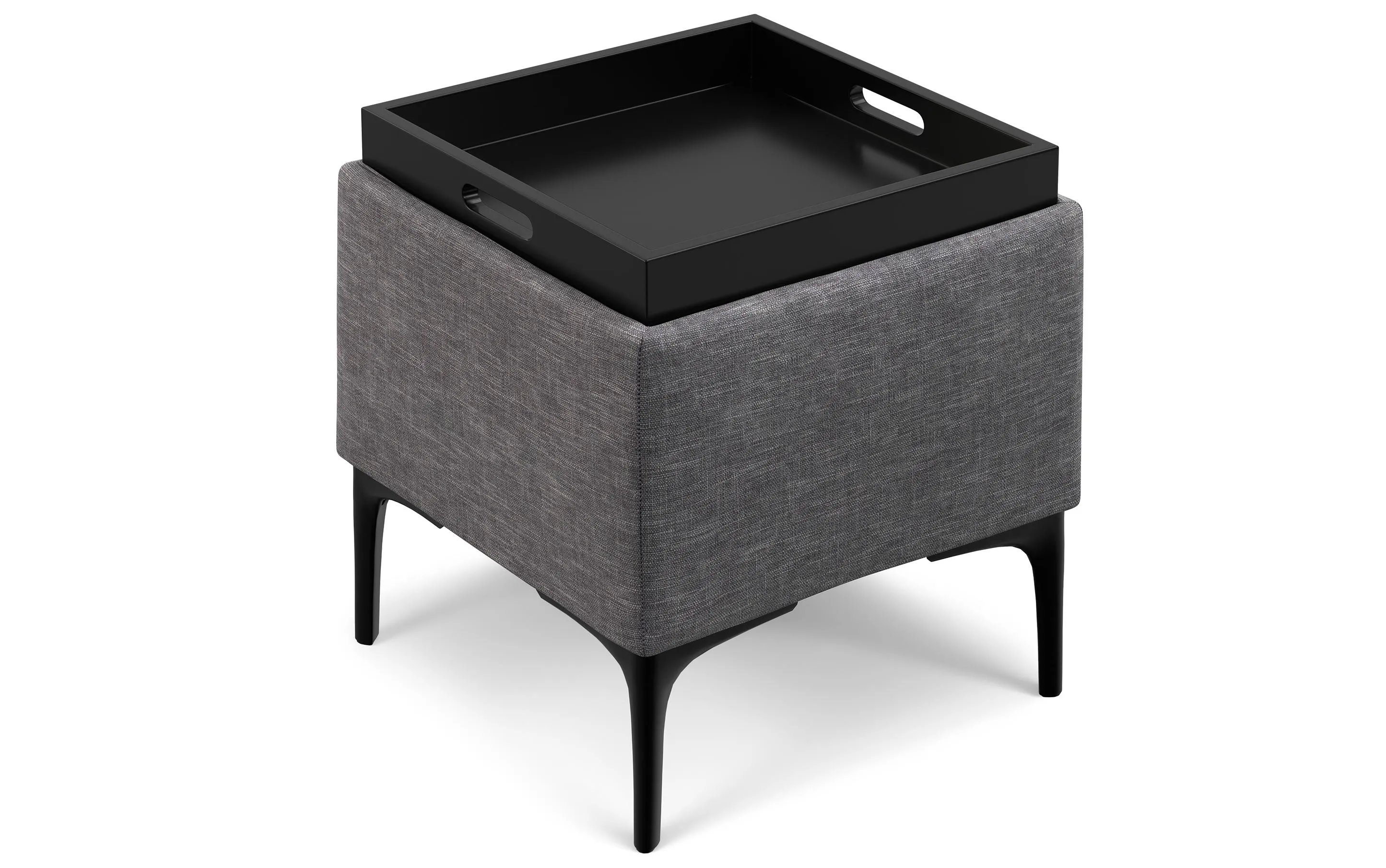 Natasha Storage Ottoman with Tray in Linen