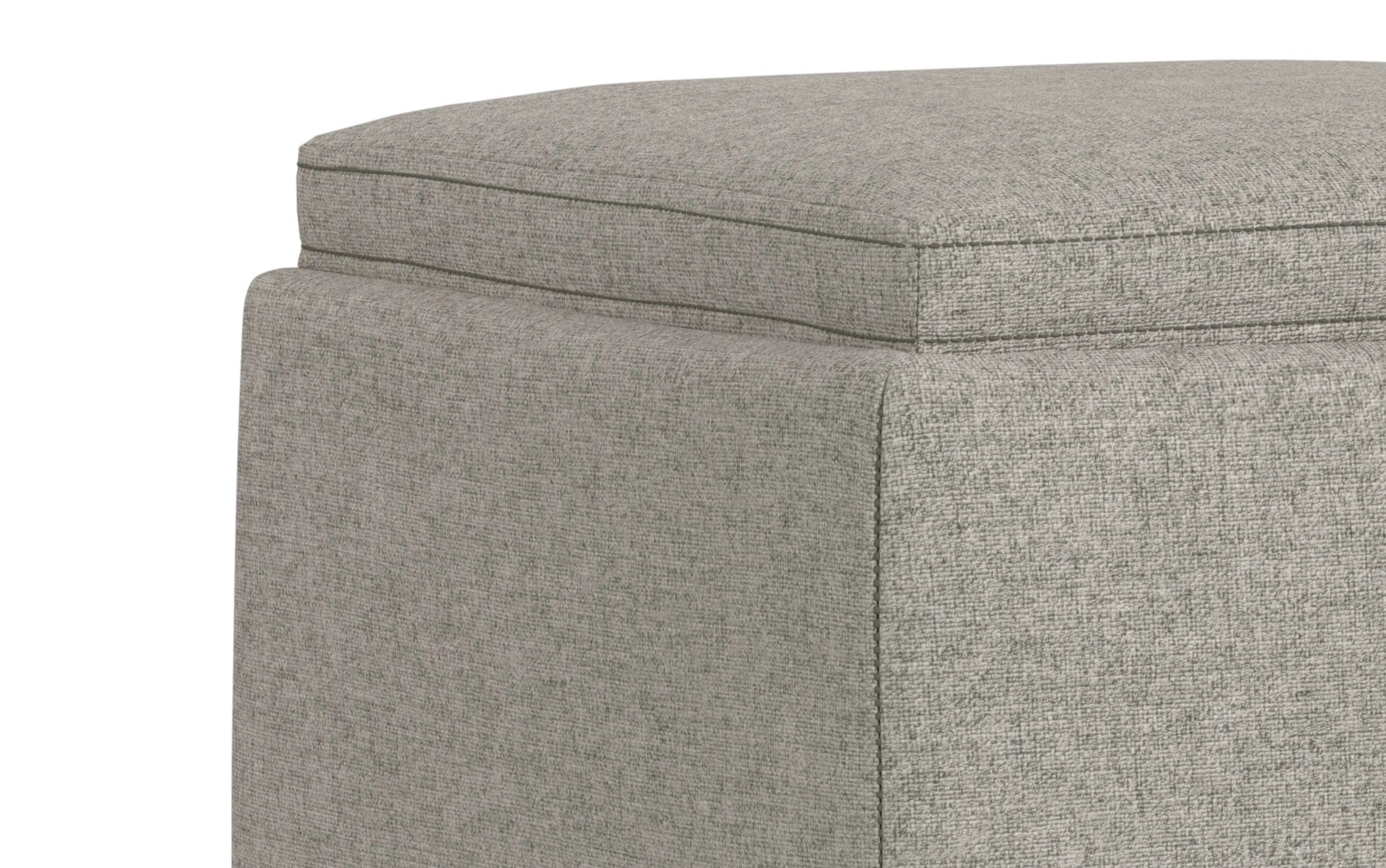 Natasha Storage Ottoman with Tray in Linen