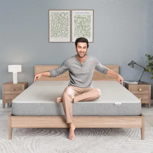 Nilkamal SLEEP Max ICEFOAM™ 8 Inch Triple Layer Orthopaedic Mattress, Ideal for Back and Neck Support with Soft Tencel Cover, King Size Luxury Mattress (75x72x8, Grey & White)