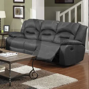 Novella Faux Leather Fabric Reclining 3 Seater Sofa