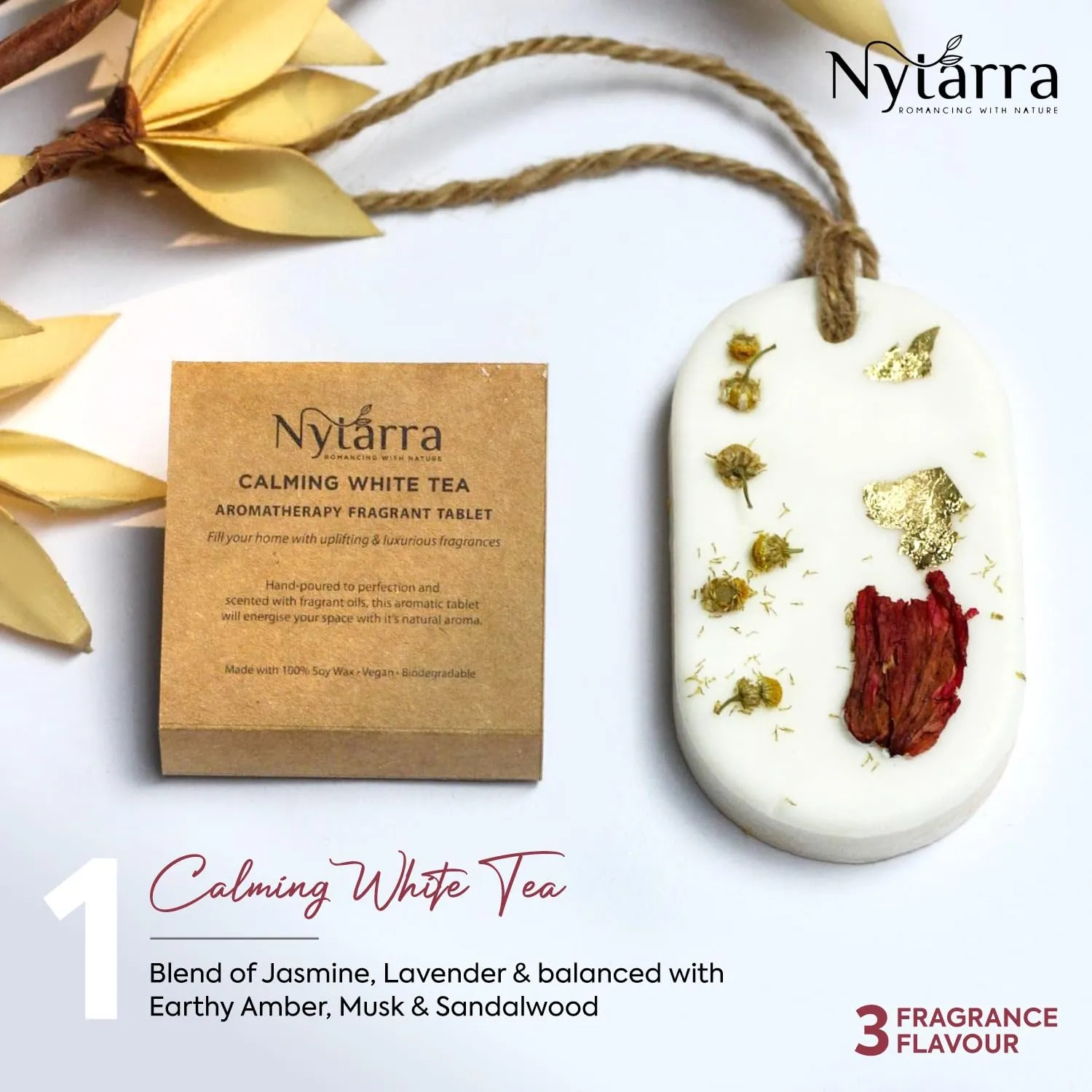 Nytarra Wax Wardrobe Air Freshener Bar Combo (Citrus Burst,Calming White Tea, Floral Sage) Aromatherapy Fragrance Handmade Wax Tablets, Scented Sachet for Closets, Drawers - (Combo)