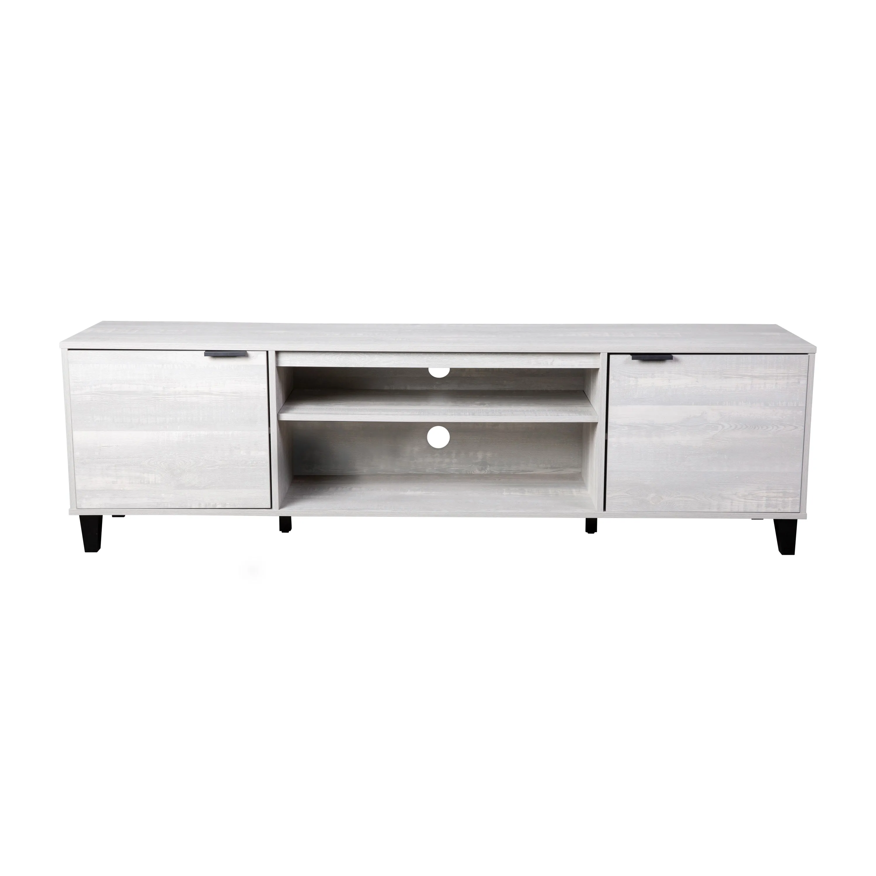 Olive 70" Mid-Century Modern Media Console with Adjustable Shelves, Gray