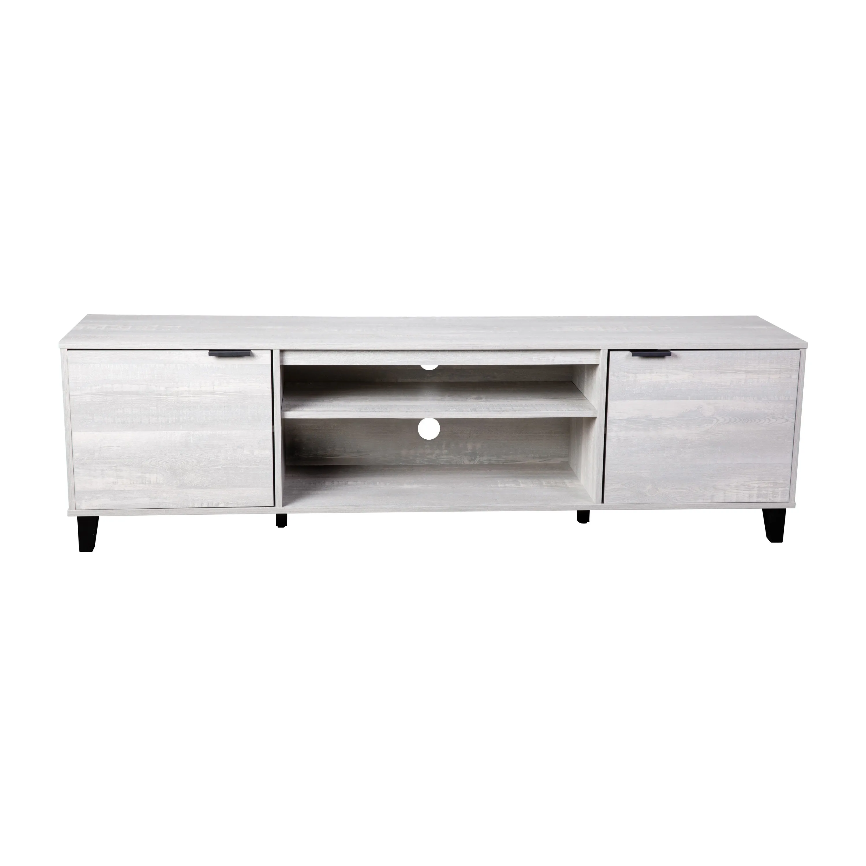 Olive 70" Mid-Century Modern Media Console with Adjustable Shelves, Gray