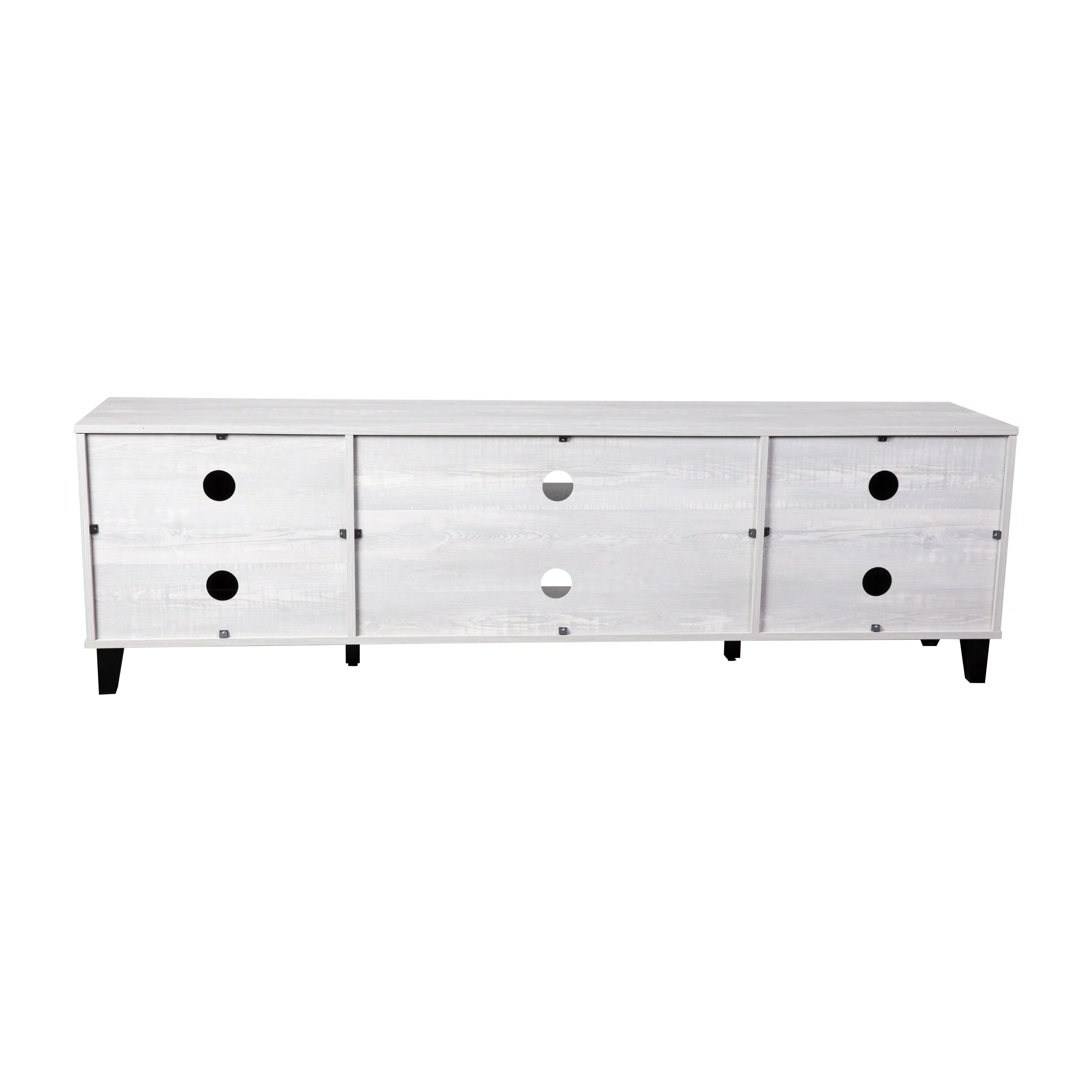 Olive 70" Mid-Century Modern Media Console with Adjustable Shelves, Gray