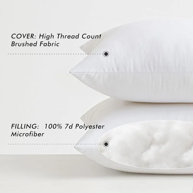 Premium Soft Microfiber Ortho Bed Pillows for A Peace of Nights - Size-(23×14) inche, White