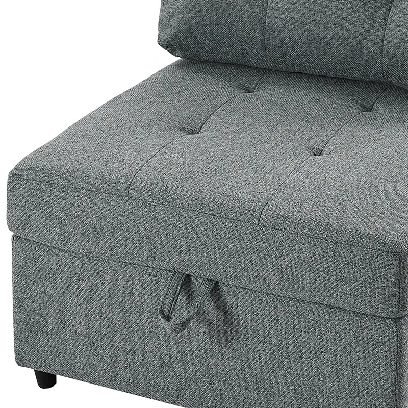 Raquel Sectional Four-Seat Storage Wide Armrests Sofa With Two Ottomans