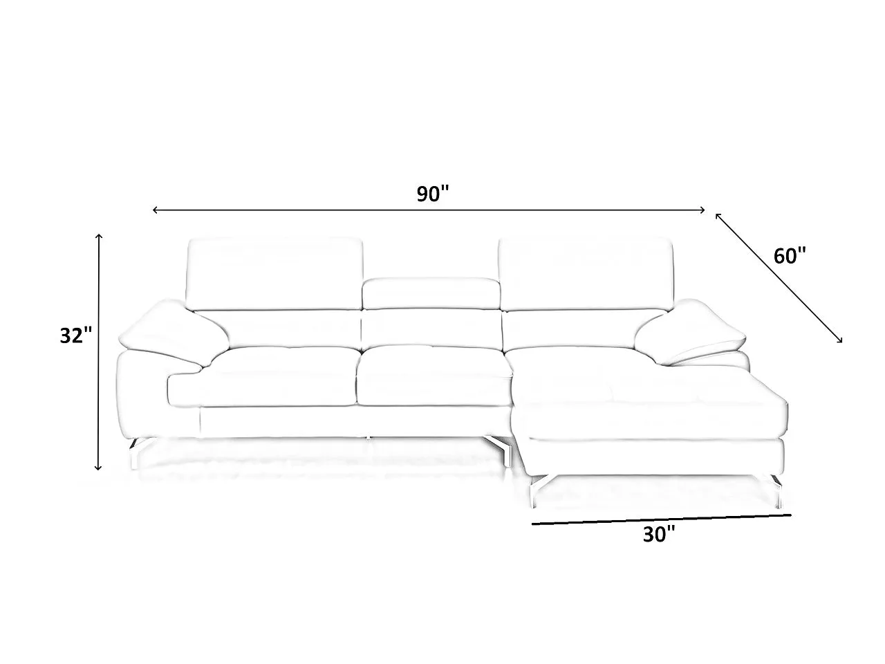 Renzo Leatherette Sofa For Living Room