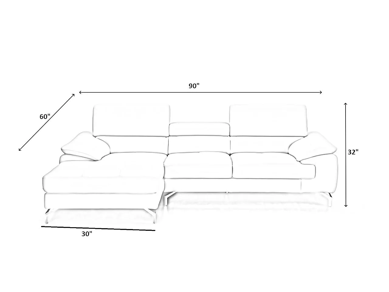 Renzo Leatherette Sofa For Living Room