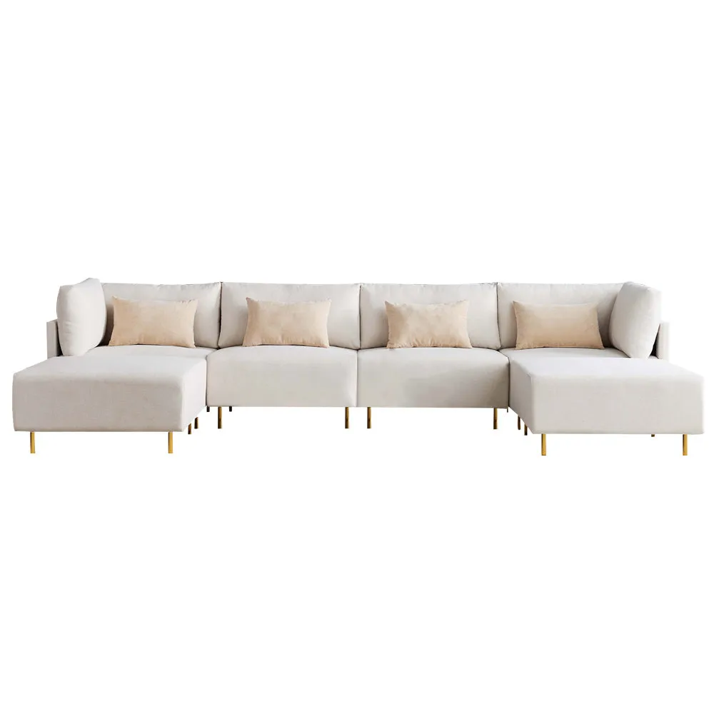 River Quinn Comfy 6 Piece Sofa Sectional and Ottomans