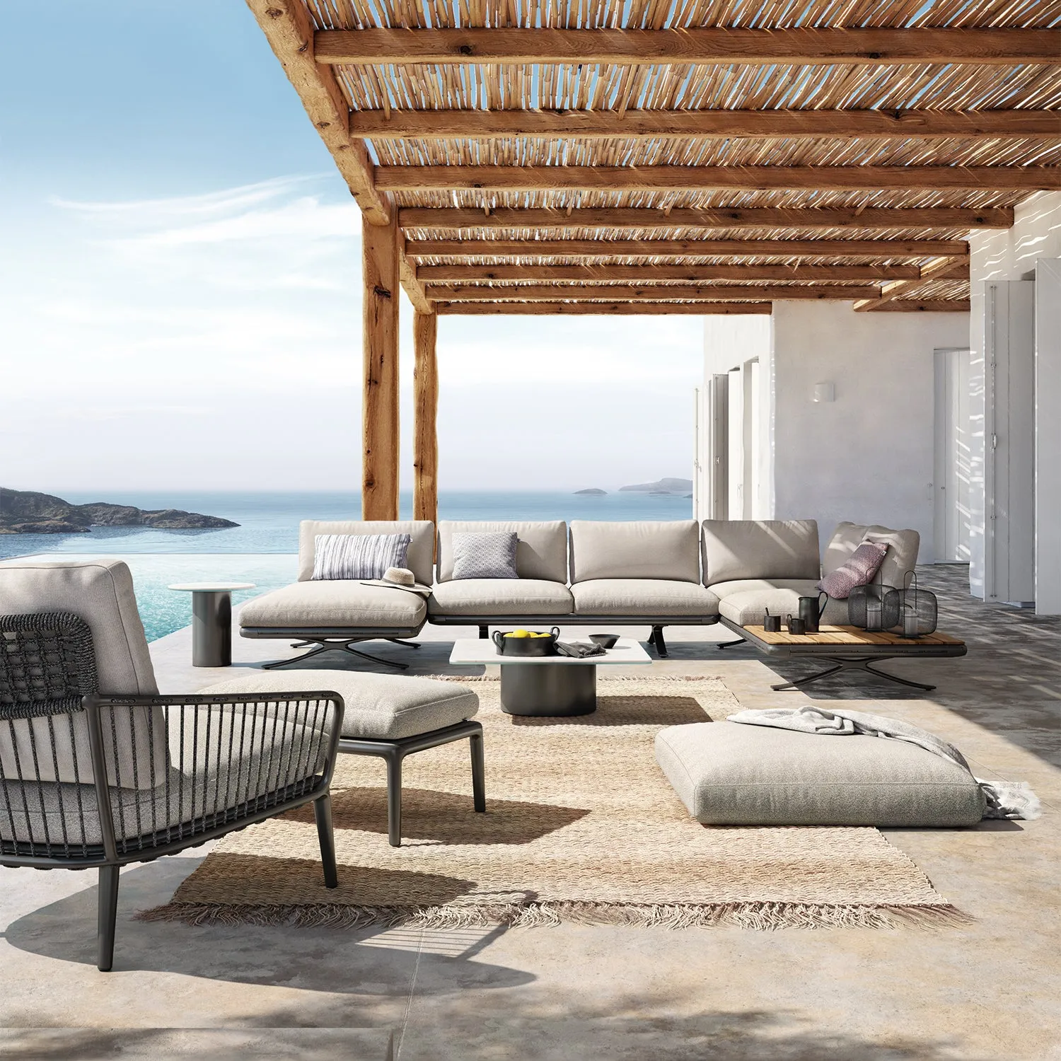 rolf benz | yoko 219 outdoor sofa with shelf | bianco