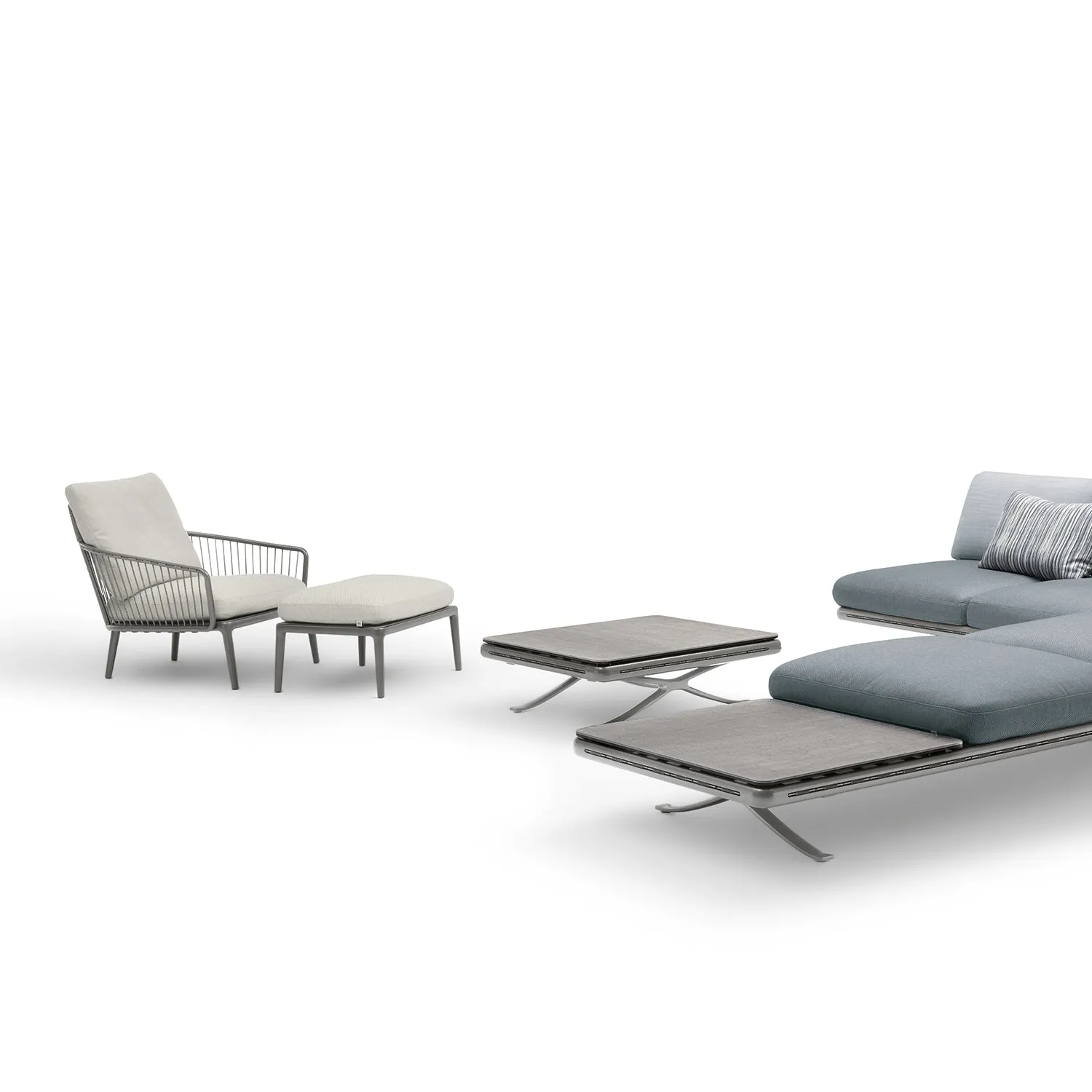 rolf benz | yoko 219 outdoor sofa with shelf | bianco