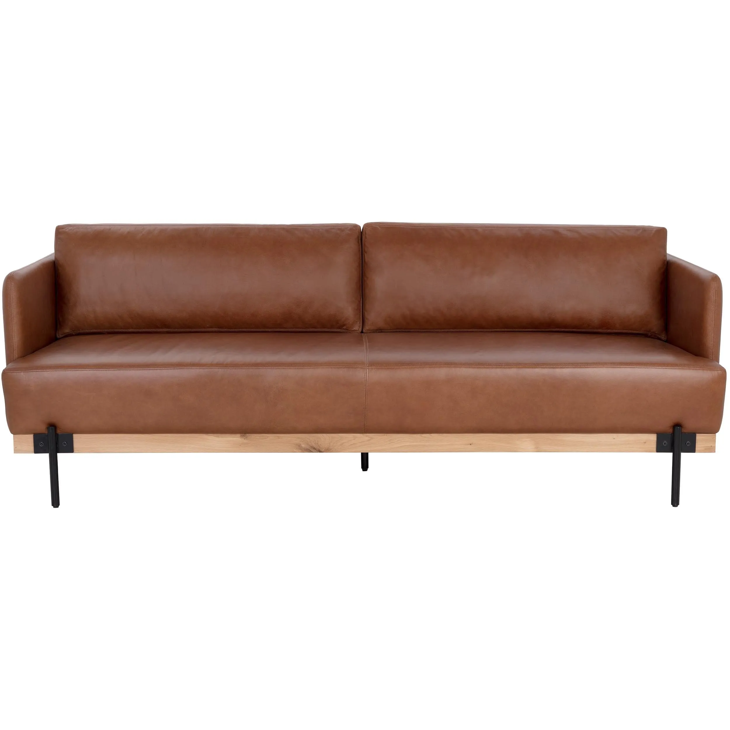 Saul Leather Sofa, Shalimar Tobacco