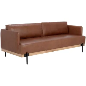 Saul Leather Sofa, Shalimar Tobacco