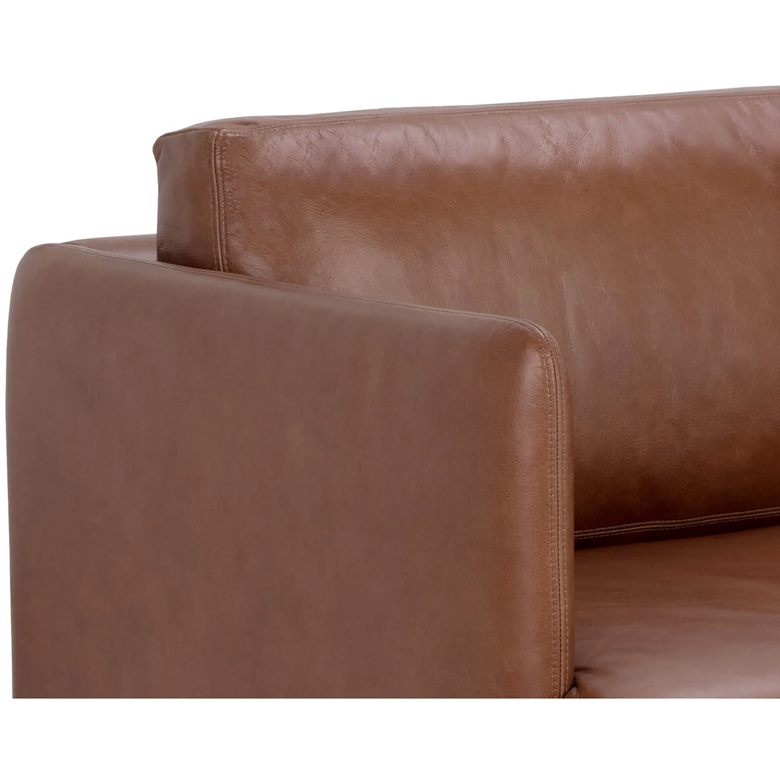 Saul Leather Sofa, Shalimar Tobacco