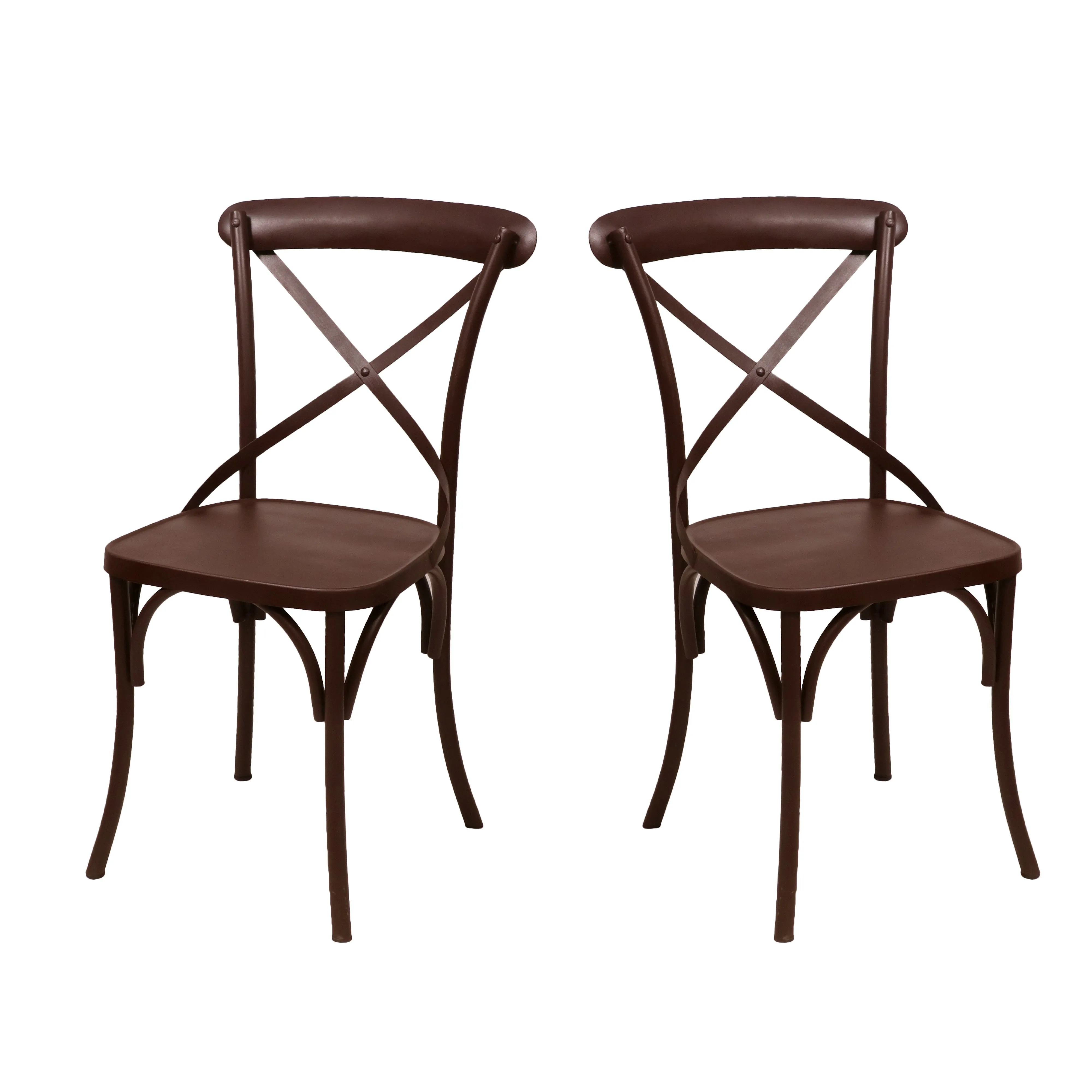 (Set of 2) Dark Brown Metal Exotic Hue Chair