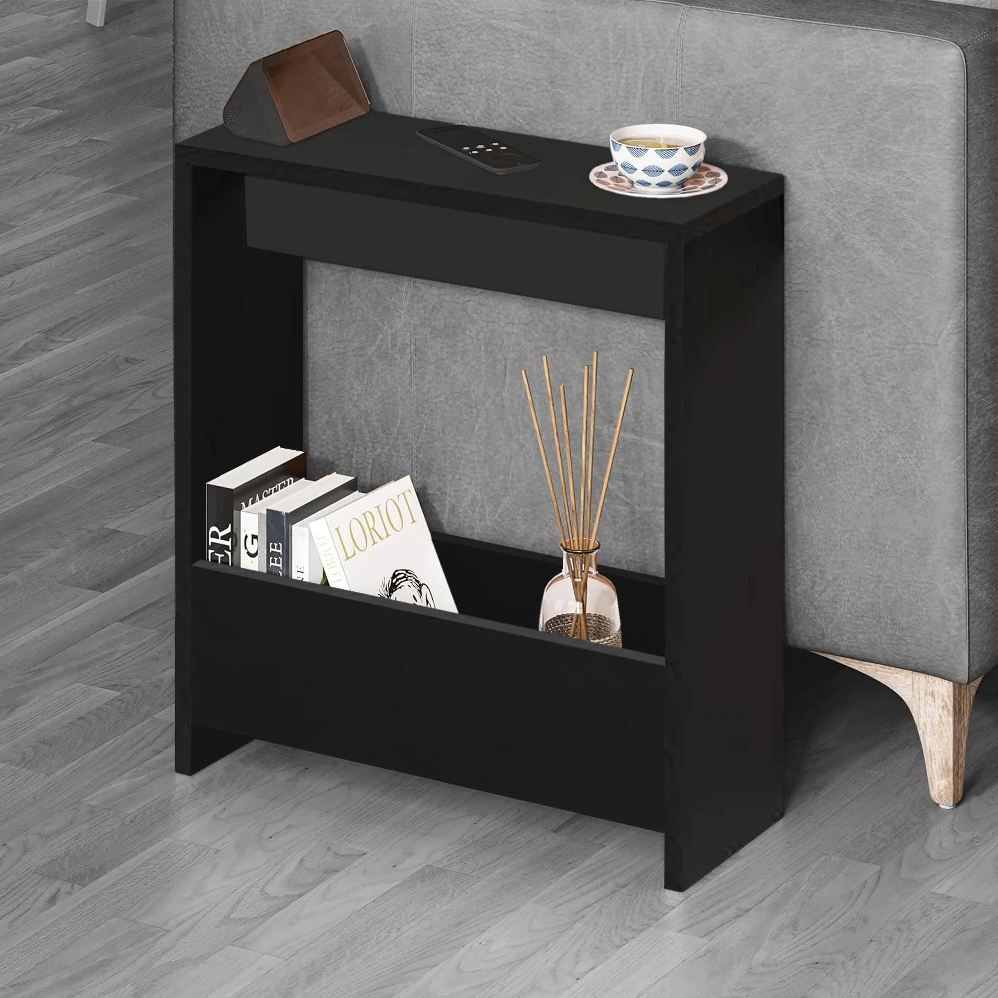 SG Traders Sofa Side Table with Magazine Rack