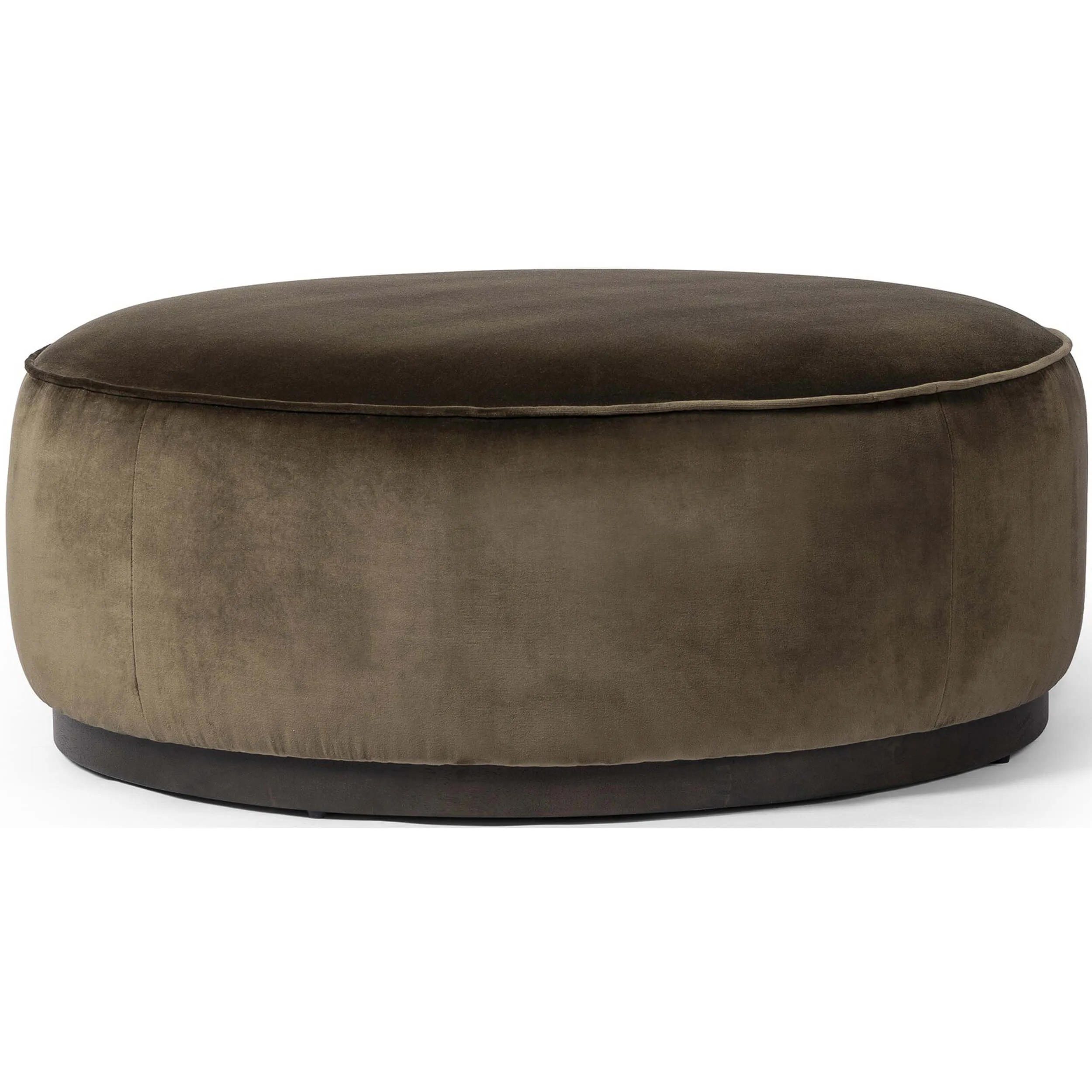 Sinclair Large Round Ottoman, Surrey Olive