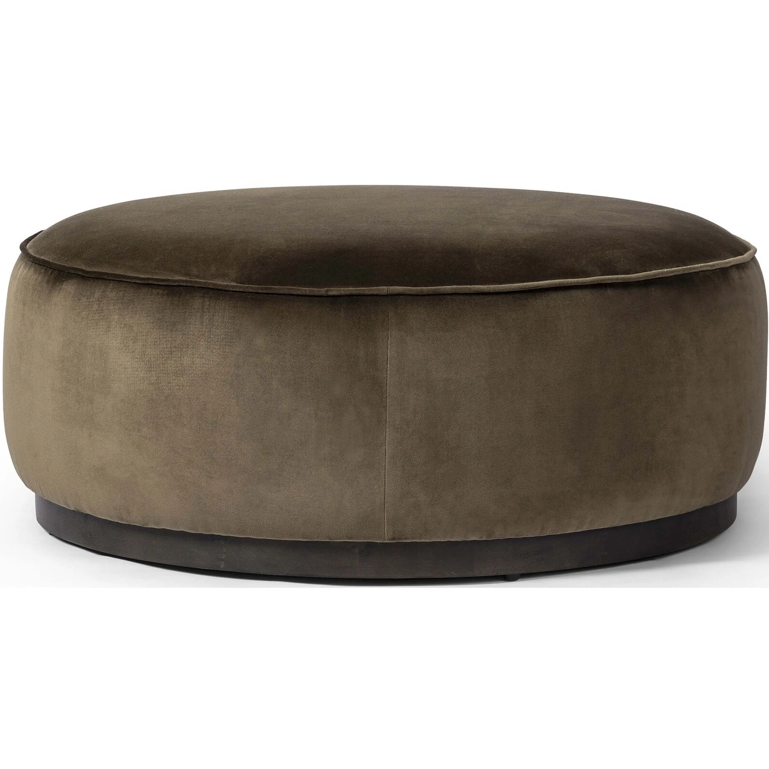 Sinclair Large Round Ottoman, Surrey Olive