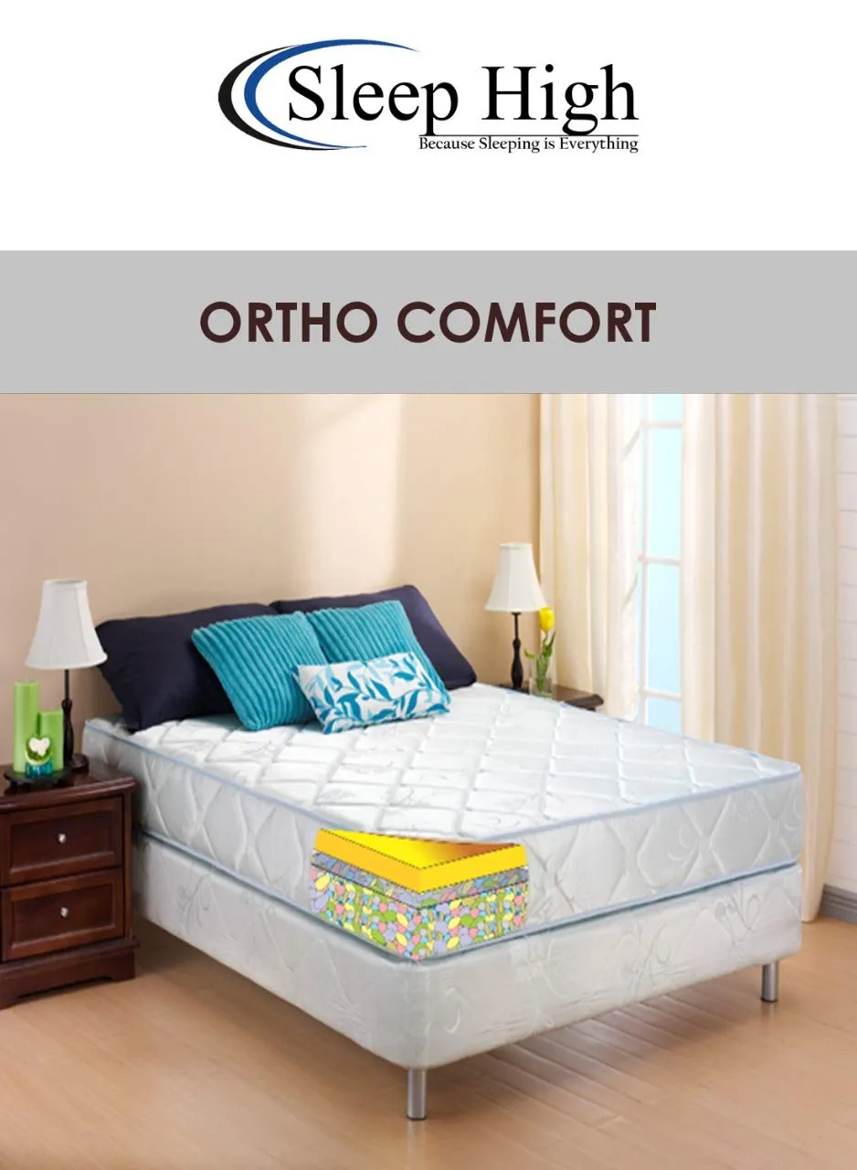 Sleep High Ortho Comfort Double Size Foam Mattress (75 * 60 * 8 Inches_White)