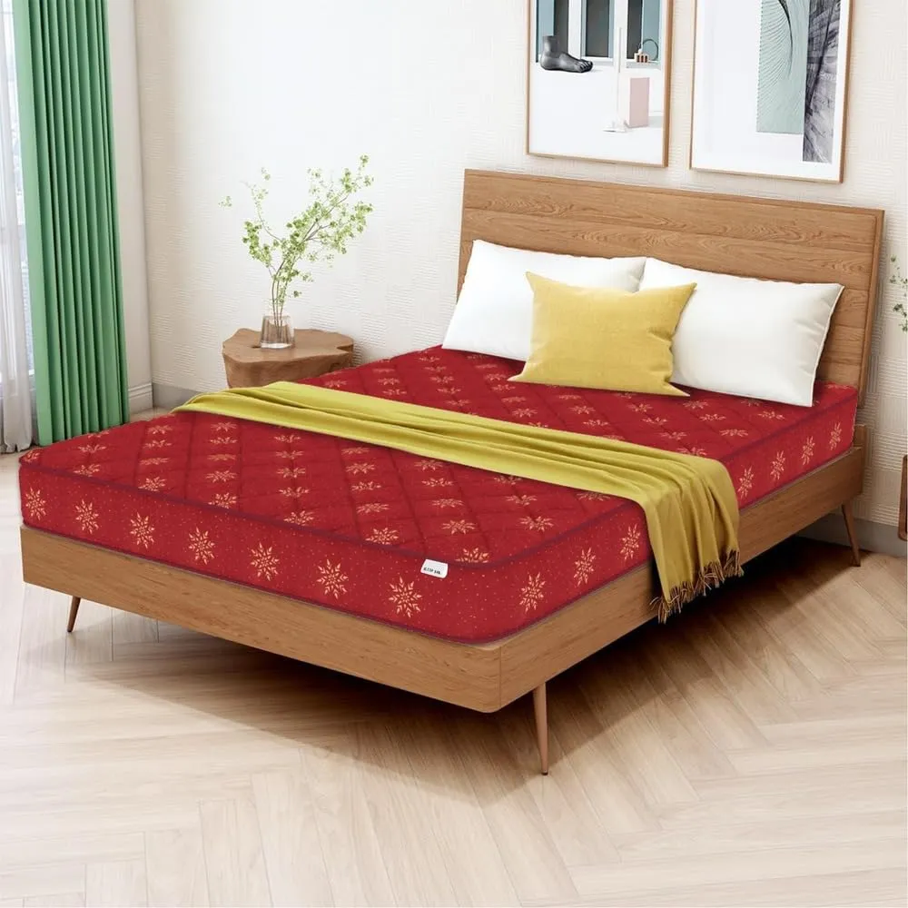 SLEEPSPA by COIRFIT Soft Bounce Herb Fresh Technology | Back Care | Direct from Factory 4 inch Single Size High Density (HD) Foam Mattress with 1 Year Warranty (L X W : 72X36 inch), Maroon