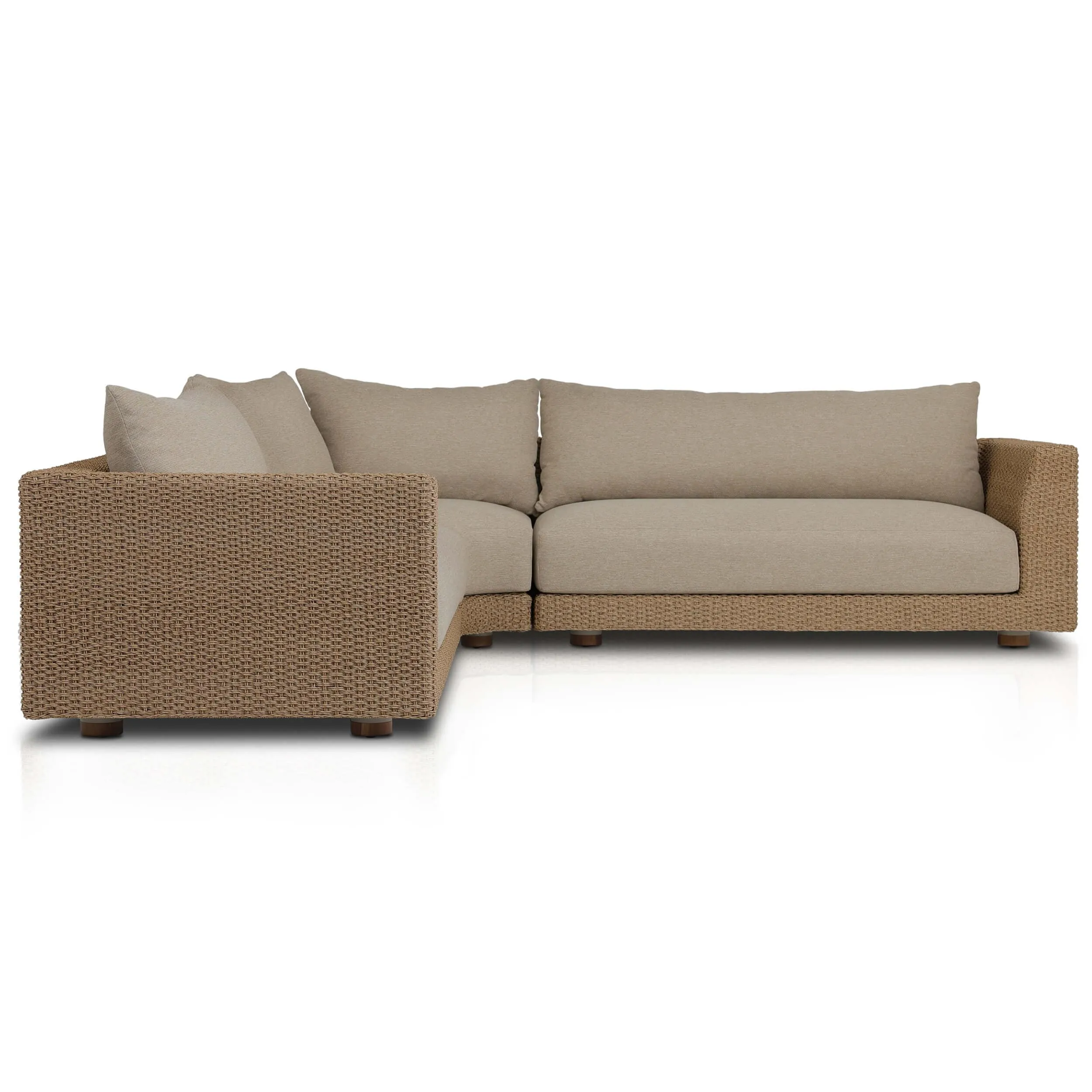 Sylvan 3 Piece Outdoor Sectional, Dove Taupe