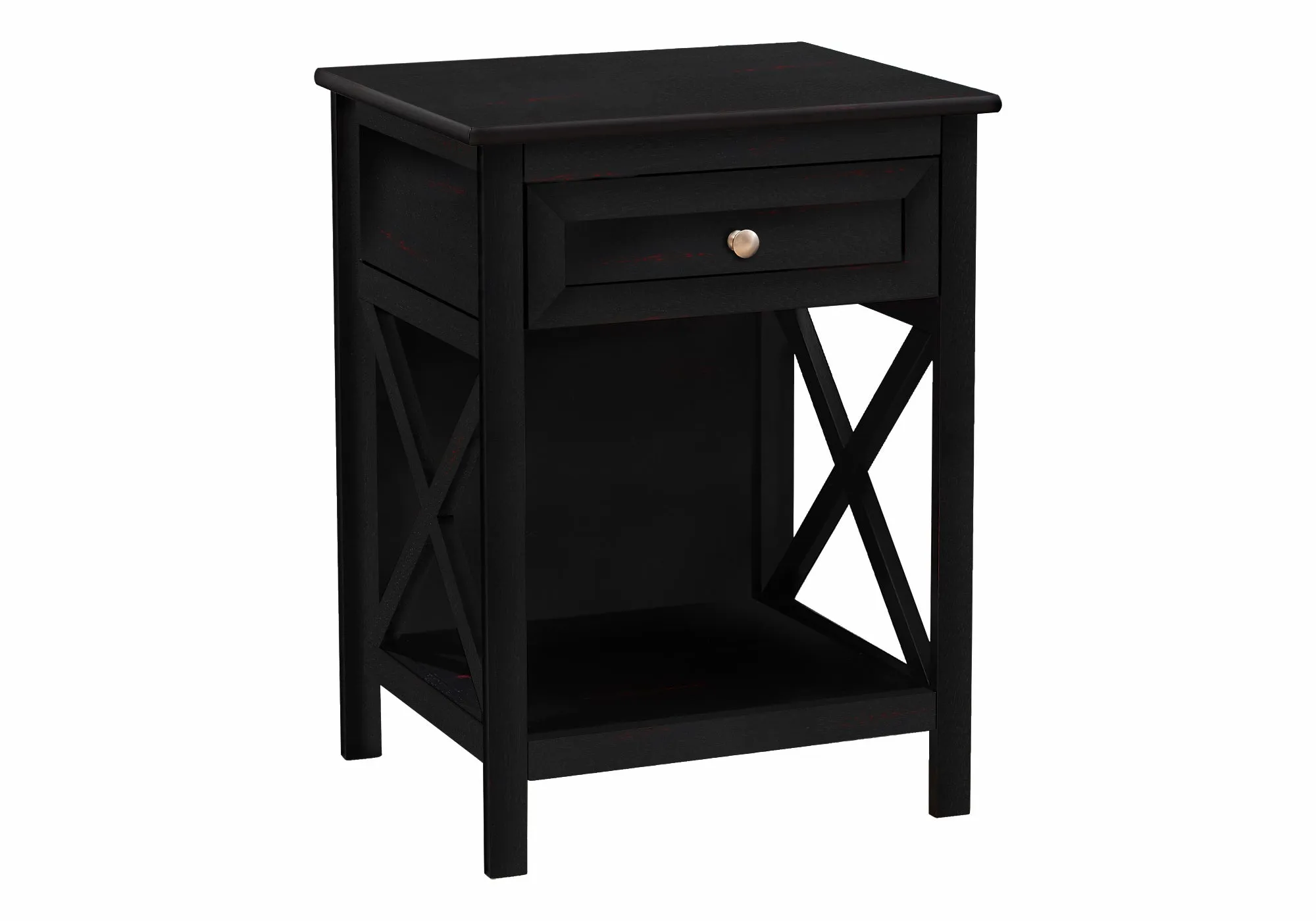 Transitional Black Veneer Accent Table