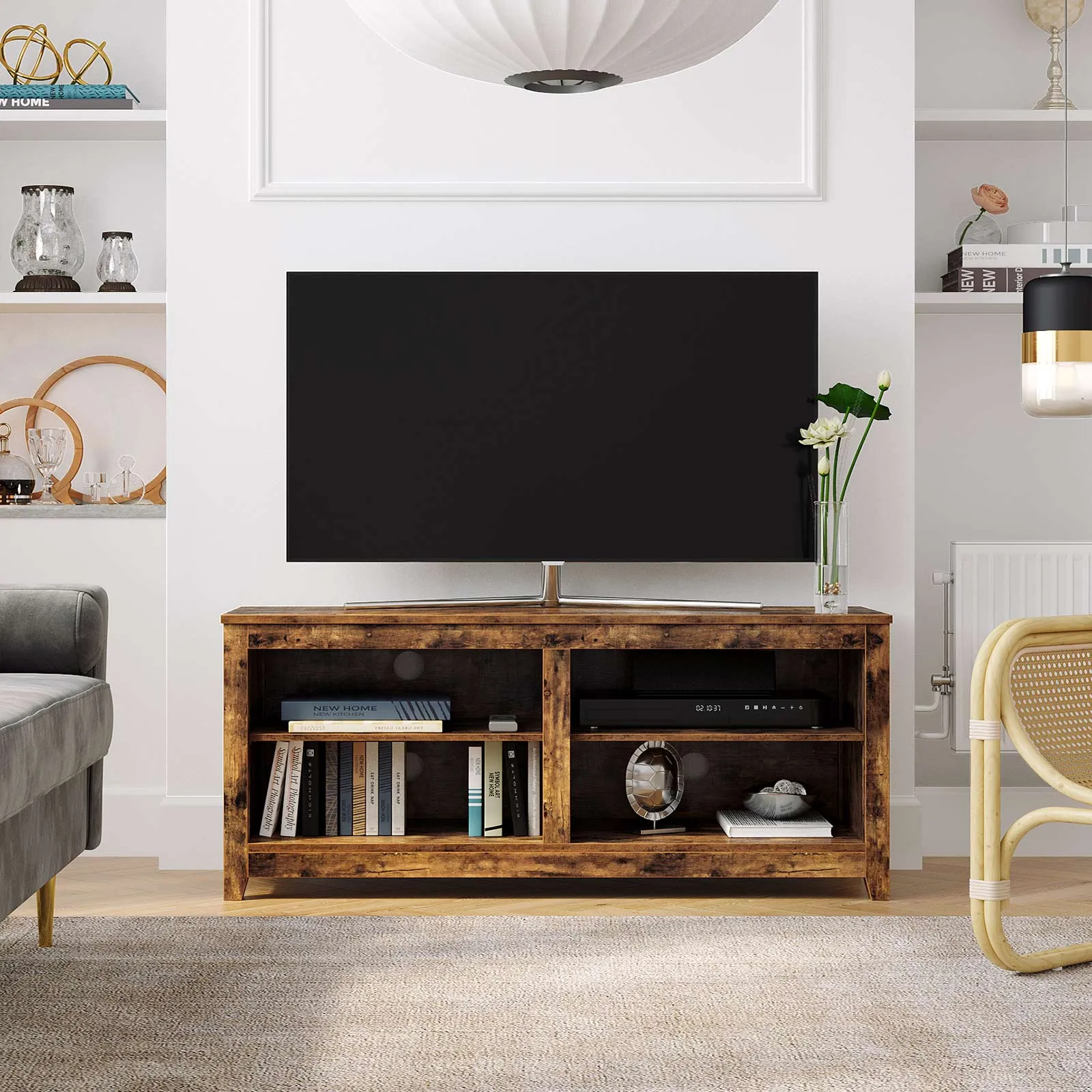 TV Cabinet with Open Shelves