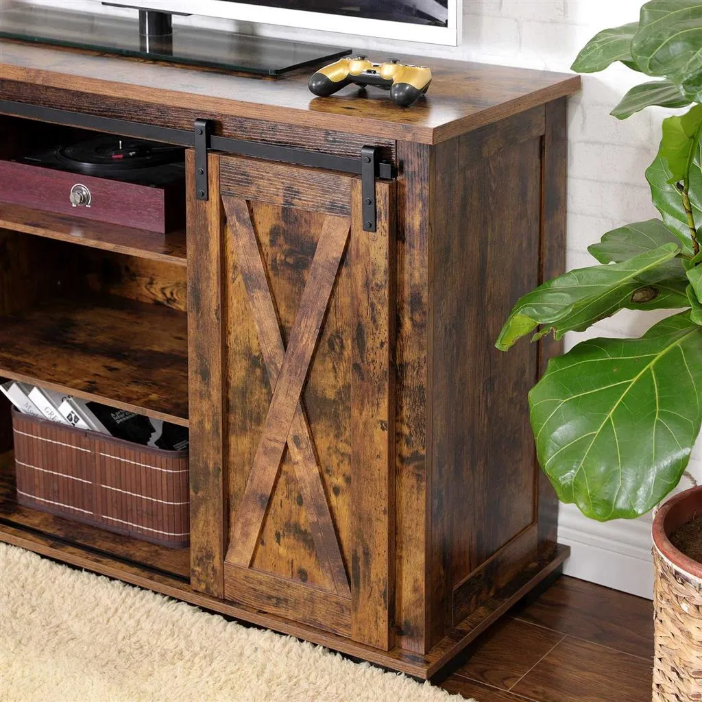 TV Stand Entertainment Center with Barn Door