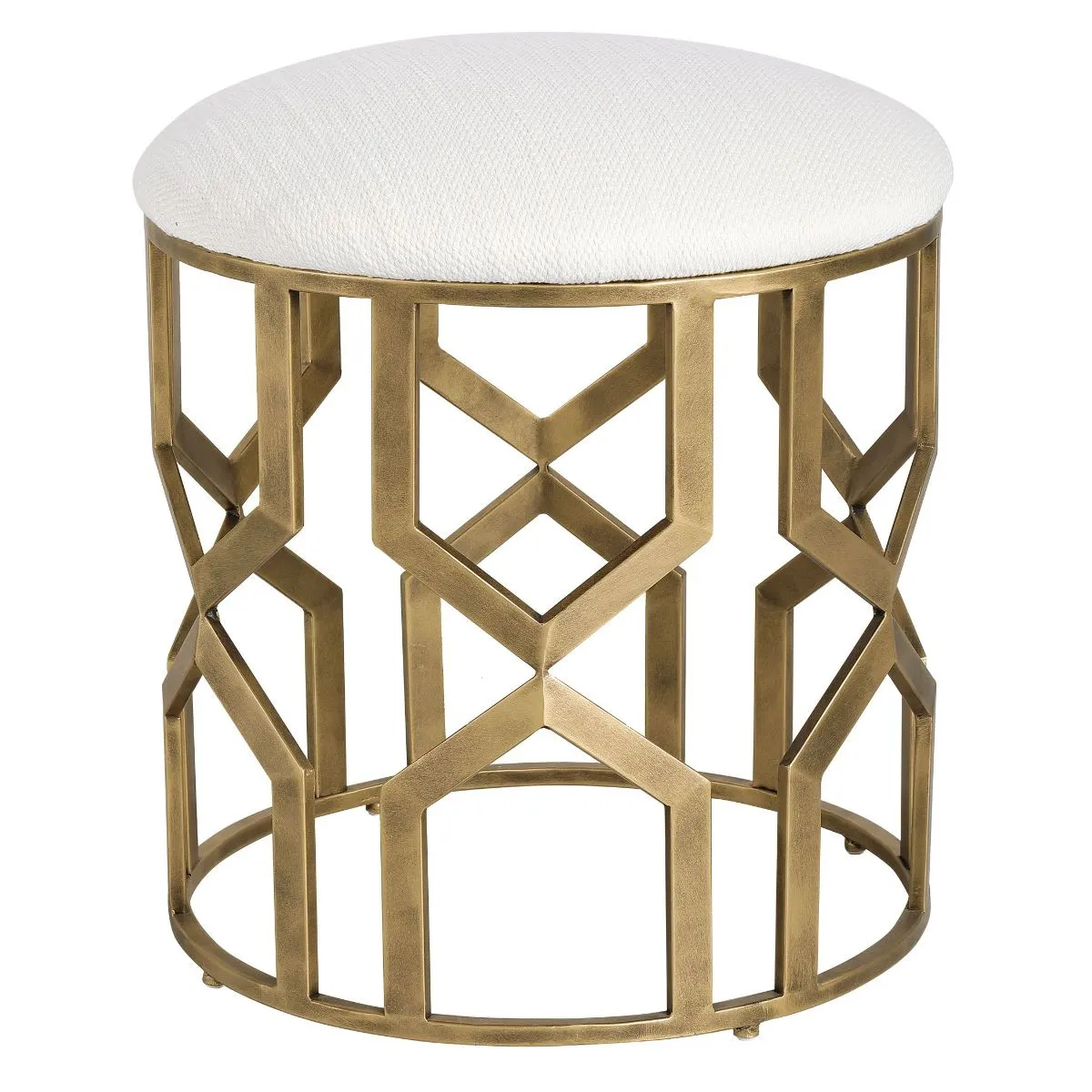 Uttermost Trellis Geometric Accent Stool