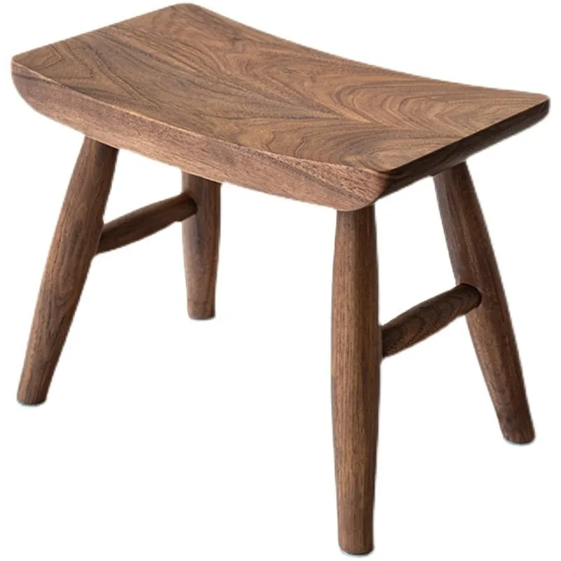 Walnut Square Wooden Stool