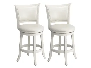 White Counter Height Bar Stools, Set of 2