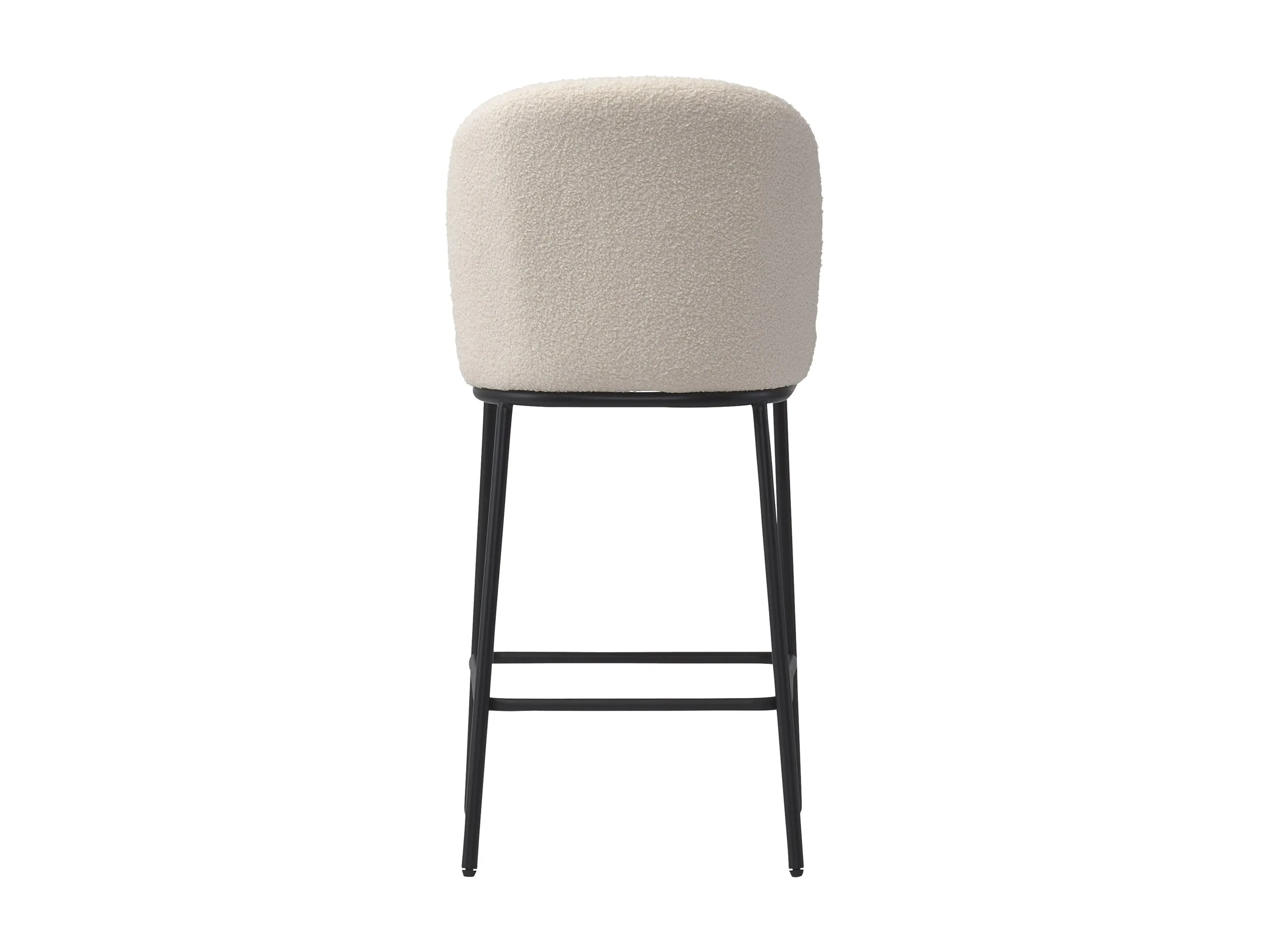 White Luxury Boucle Bar Stools, Set of 2