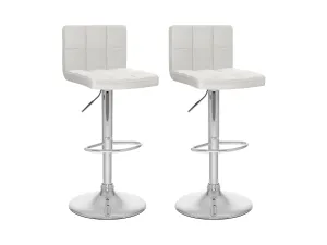 White Swivel Bar Stools, Set of 2