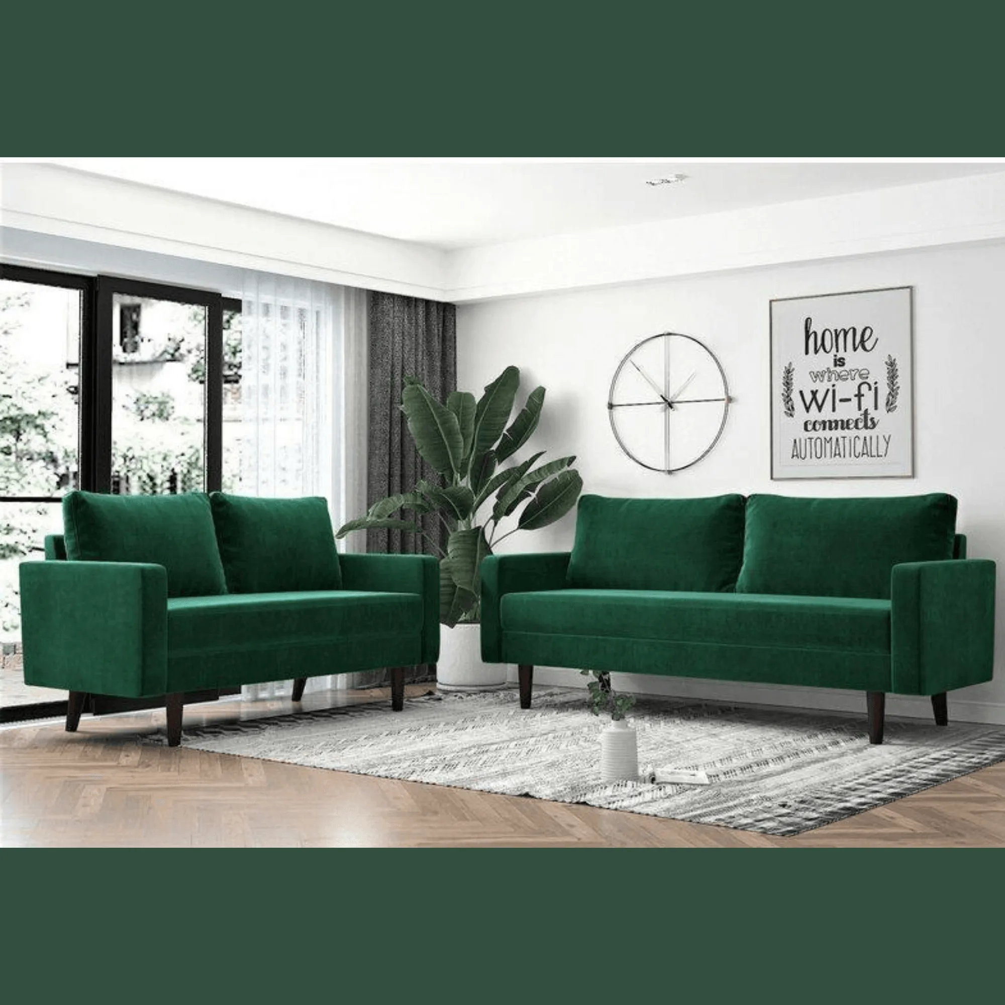 Wooden Twist Allay Designer Handmade Velvet Fabric Solid Wood Soft & Comfortable Sofa Set